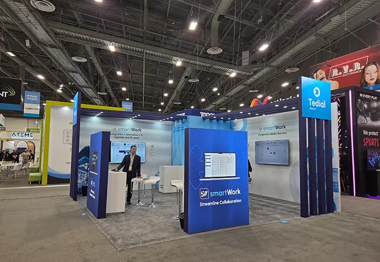 20x20 Trade Show Booth Rental for Tedial at Promat 2025 Designed and Built by Triumfo Inc. in Chicago, USA